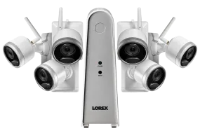 1080p Wire-Free camera system with 6 battery operated cameras, 65ft night vision, mic and speaker for two way audio, No Monthly Fees