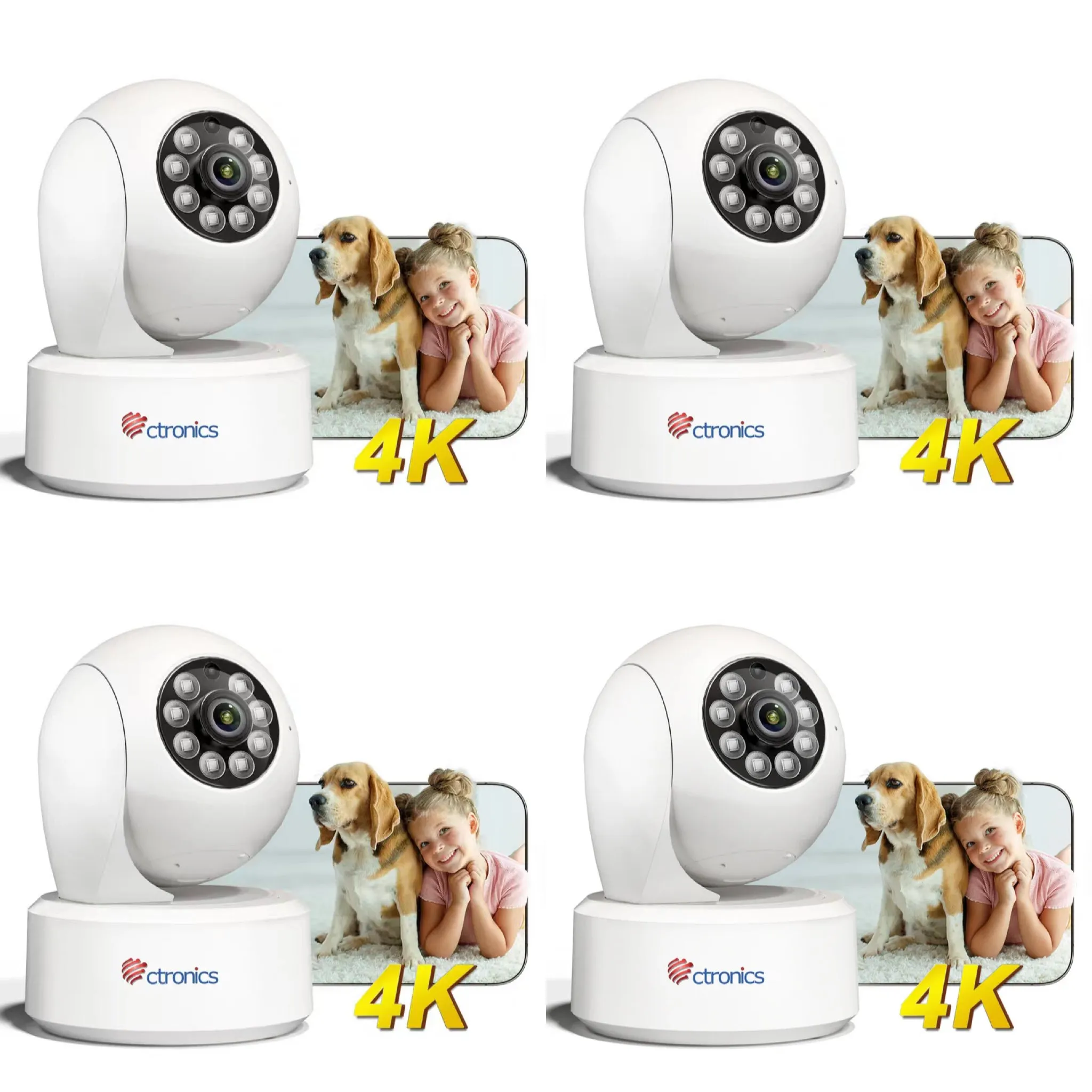 4K 8MP 2.4/5GHz WiFi Indoor Camera,AI Person/Pet Detection, 24/7 Recording