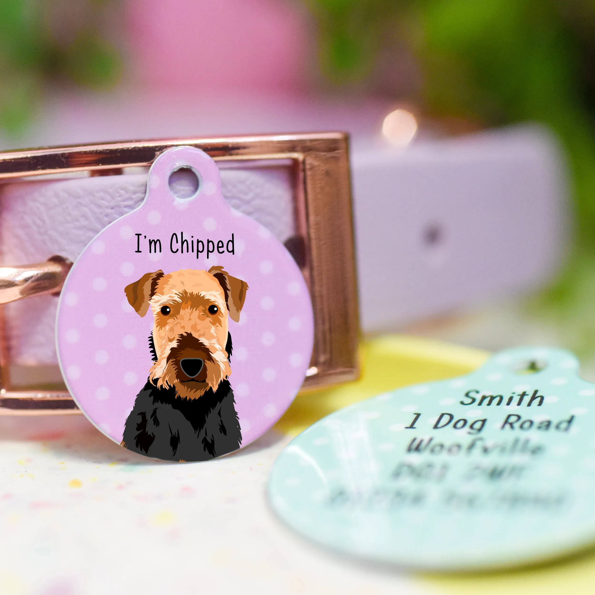 Airedale Terrier Dog Tag Personalised