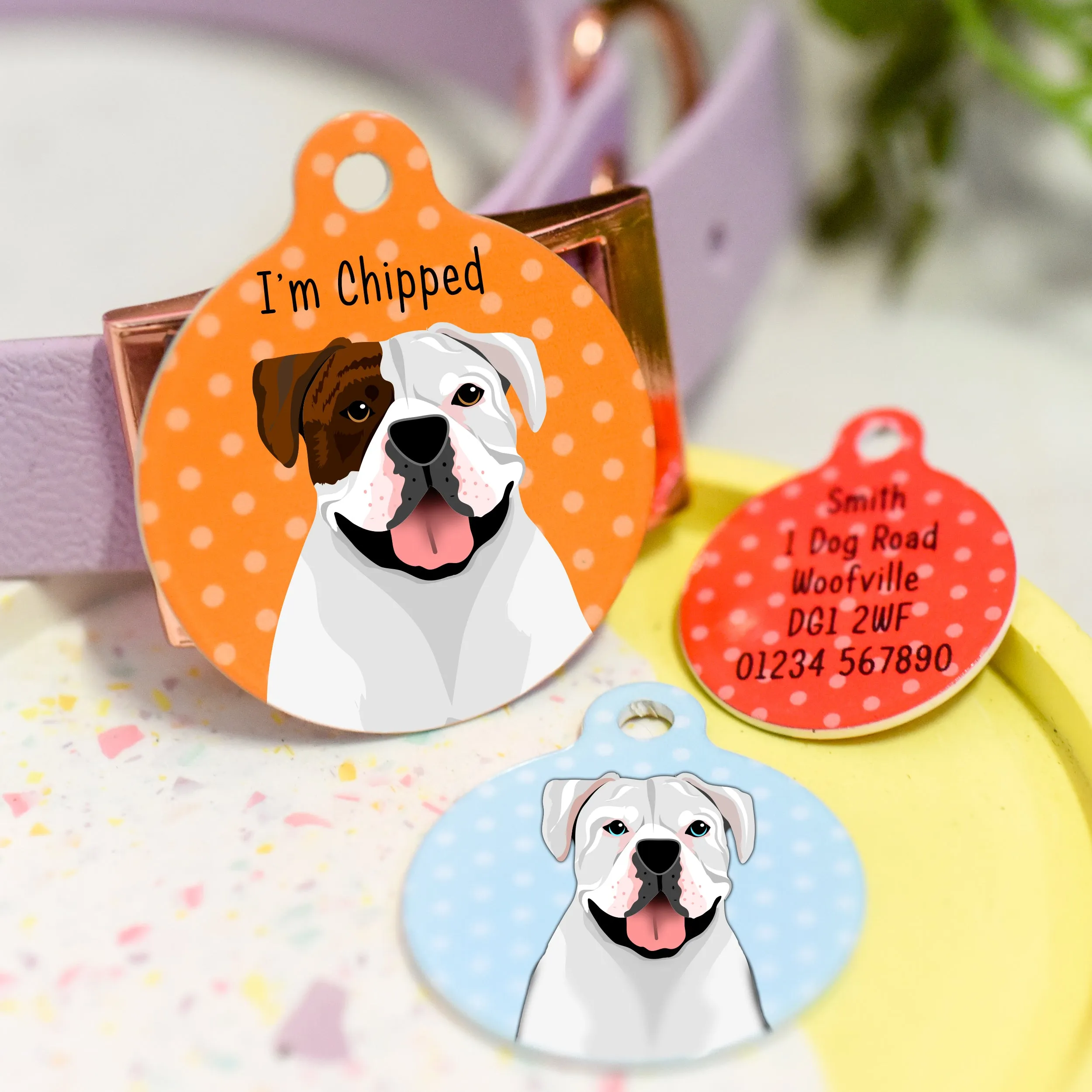 American Bulldog Dog Tag Personalised