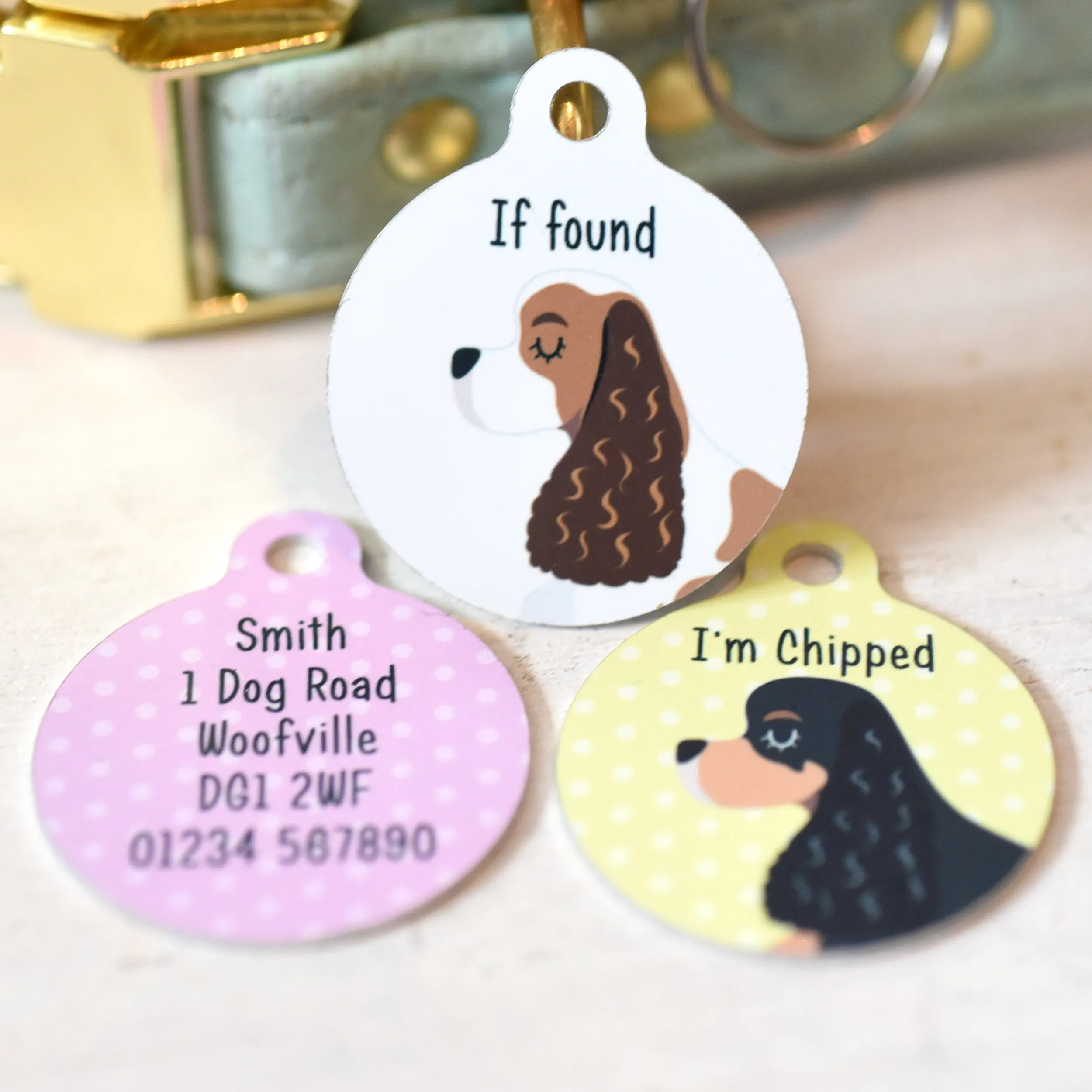 American Cocker Spaniel Dog ID Tag Personalised