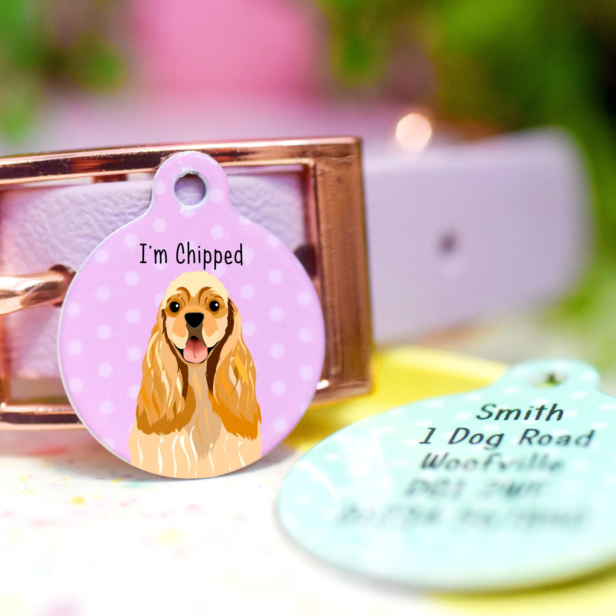 American Cocker Spaniel Dog ID Tag Personalised