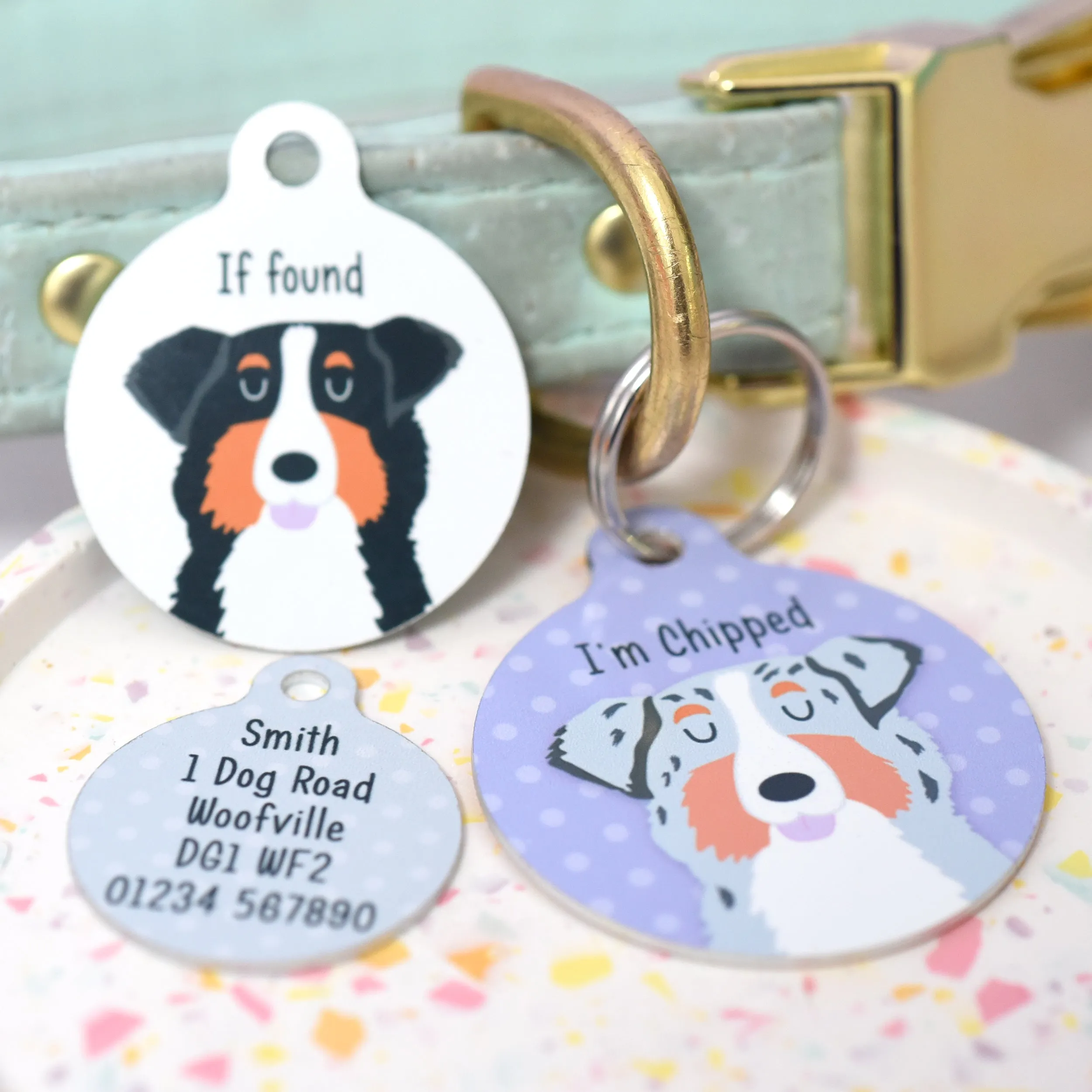 Australian Shepherd Dog Collar Tag Personalised