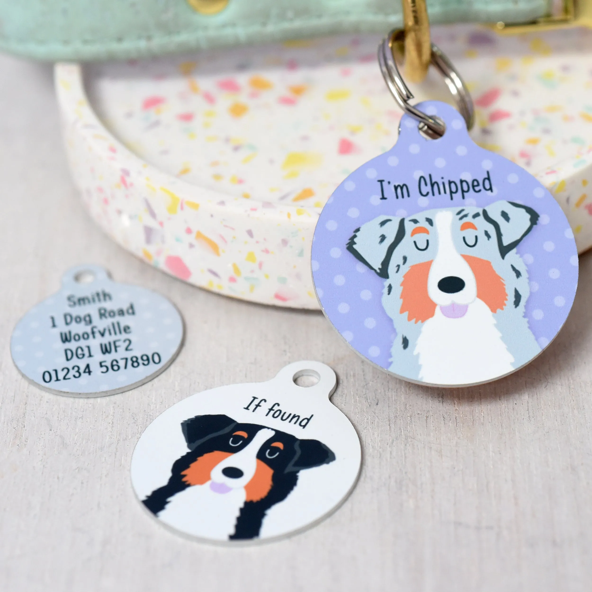 Australian Shepherd Dog Collar Tag Personalised