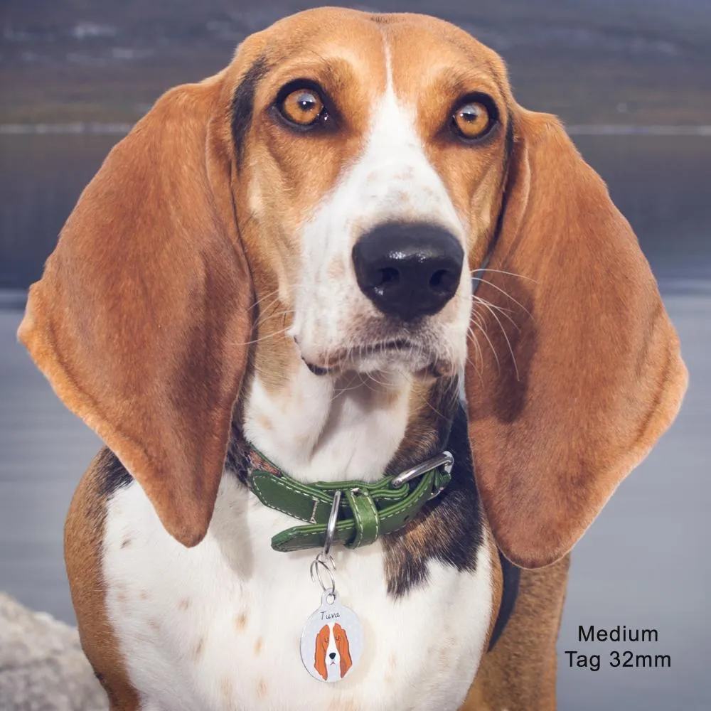 Basset Hound Dog ID Collar Tag