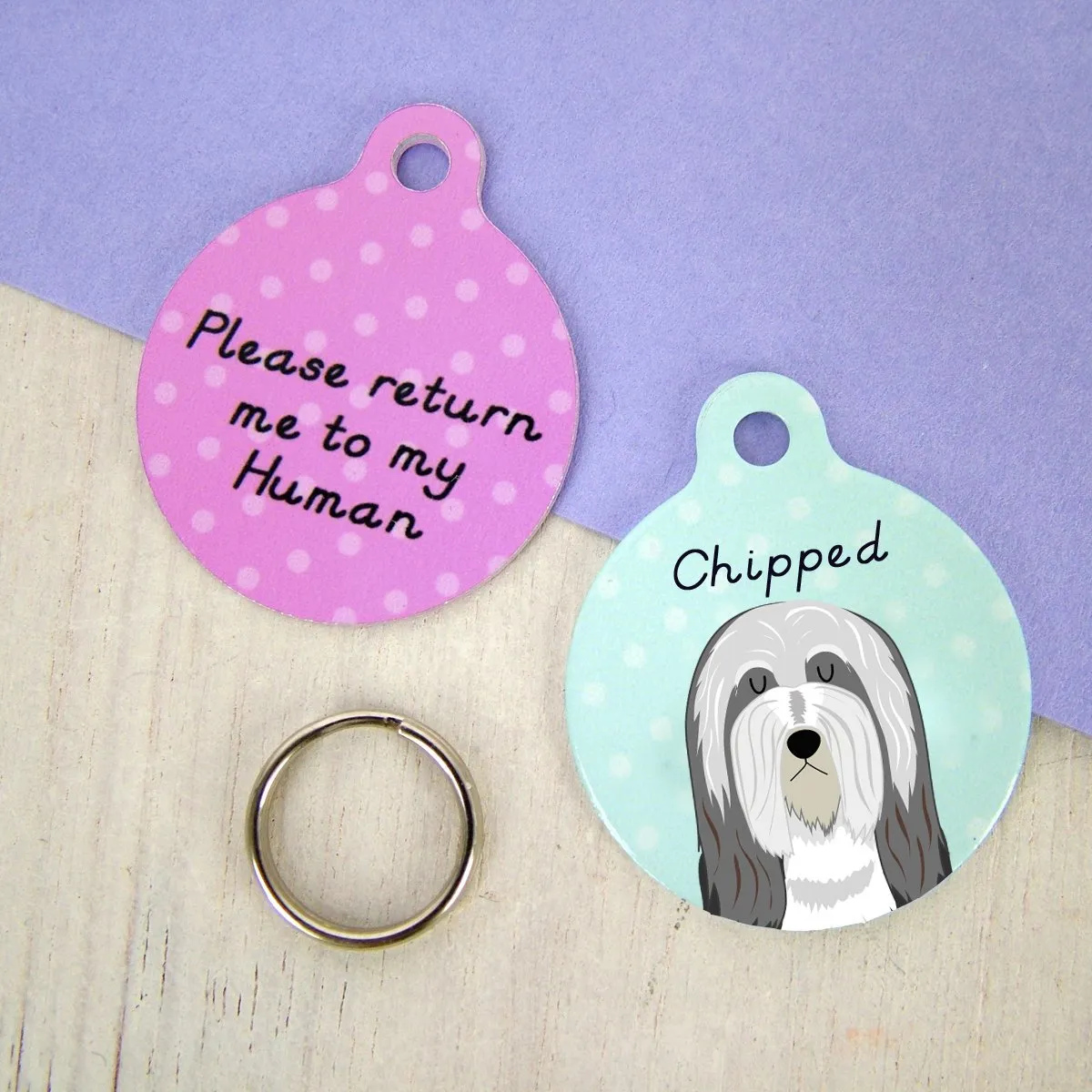 Bearded Collie Personalised Dog ID Tag