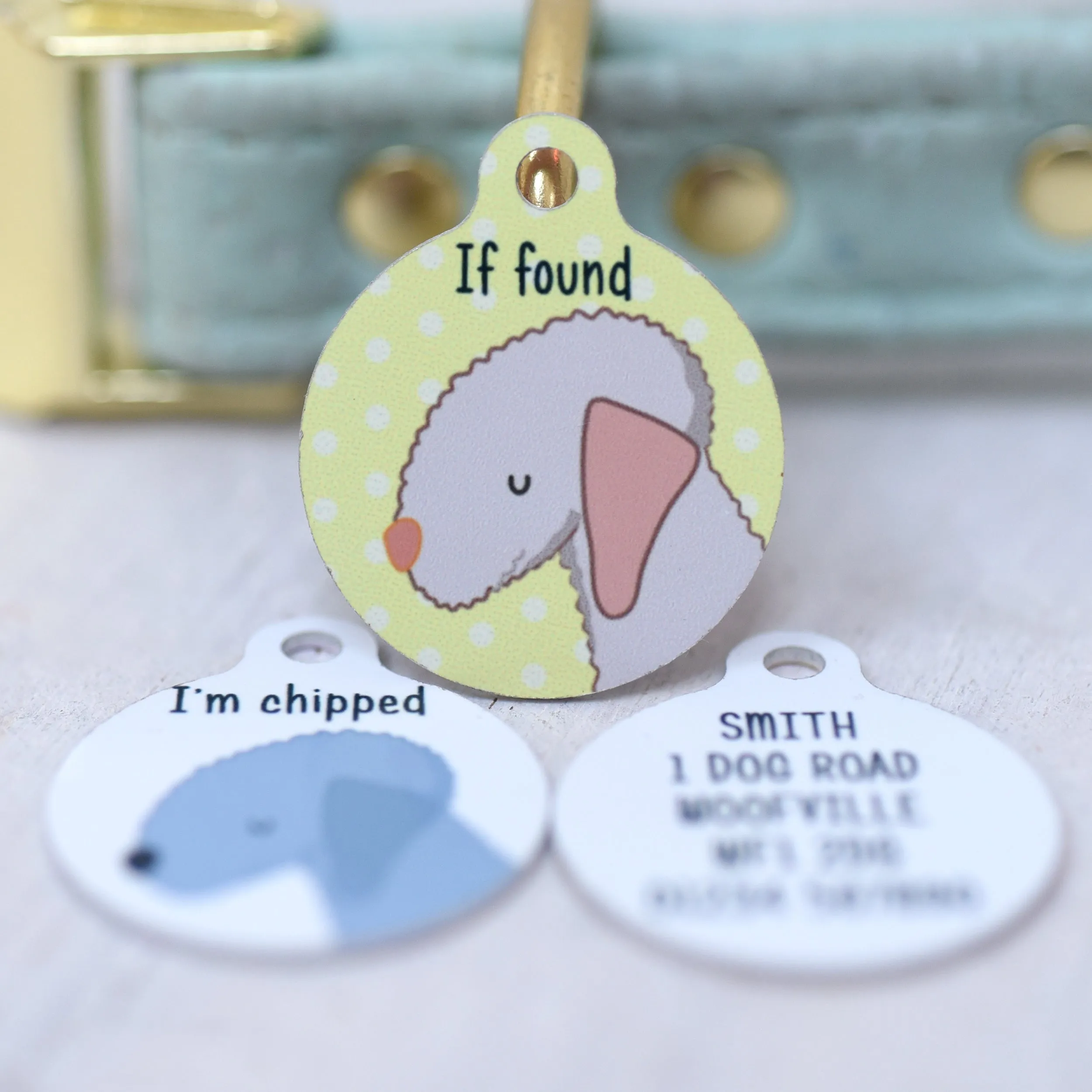 Bedlington Terrier Personalised Dog Collar ID Tag