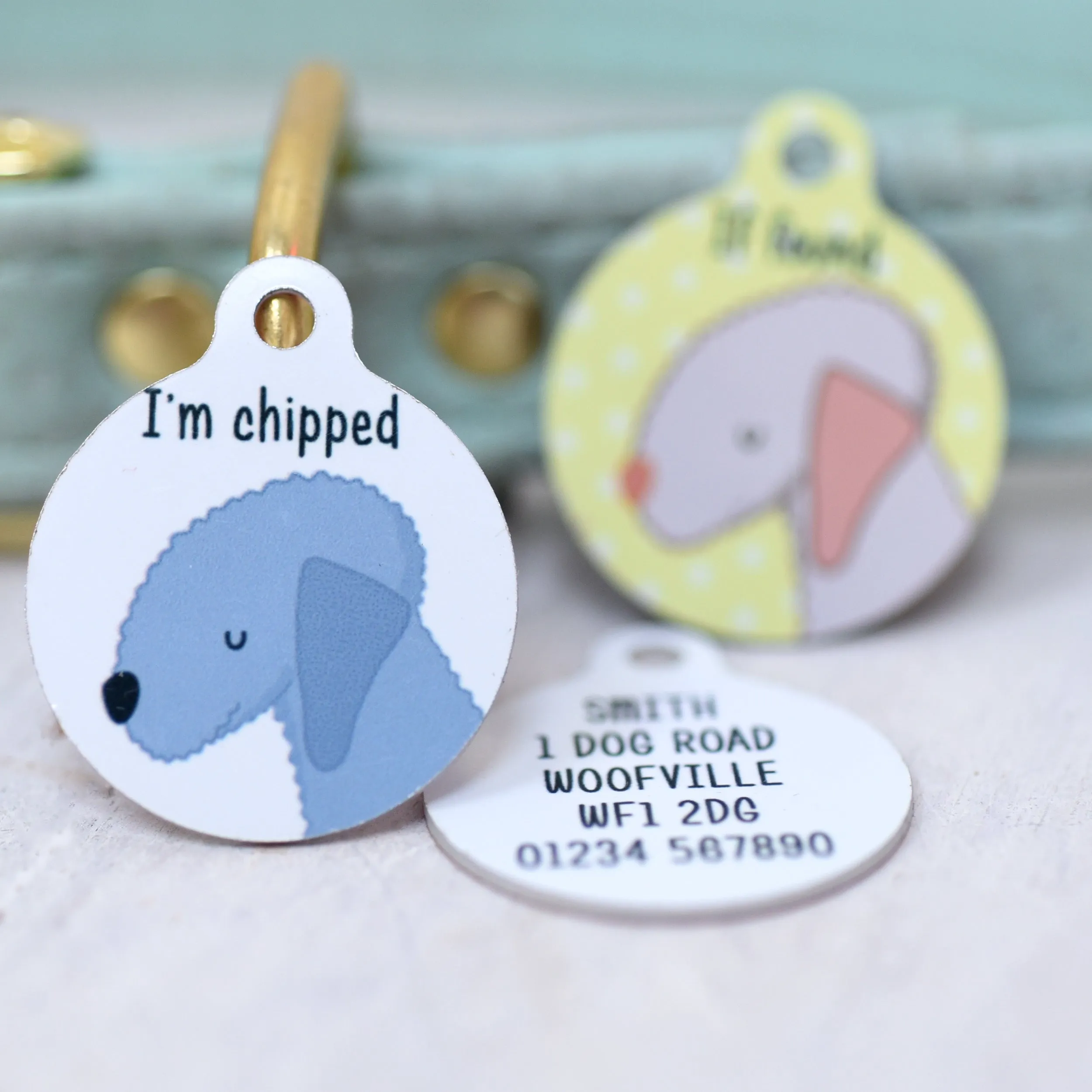 Bedlington Terrier Personalised Dog Collar ID Tag