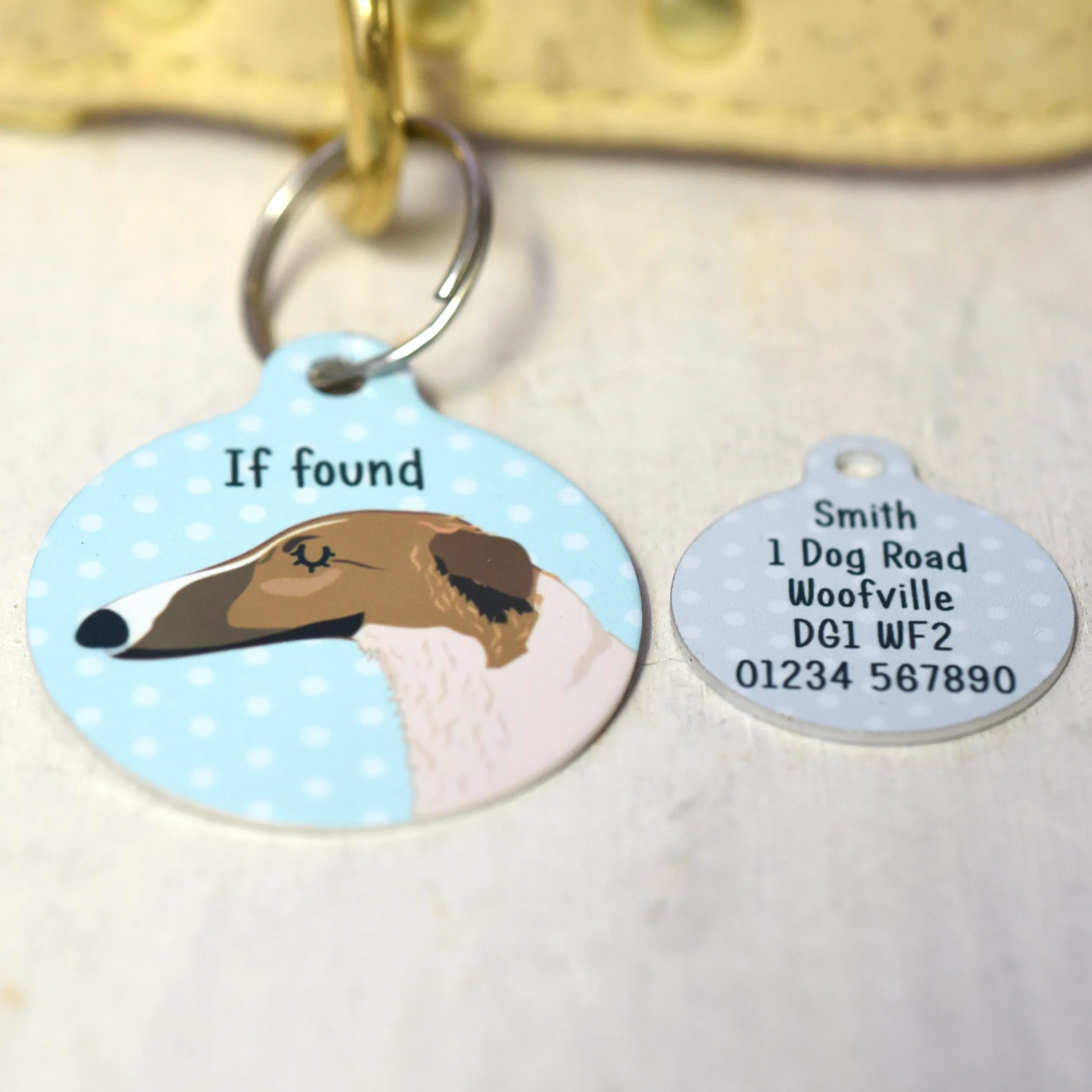 Borzoi Personalised Dog Tag