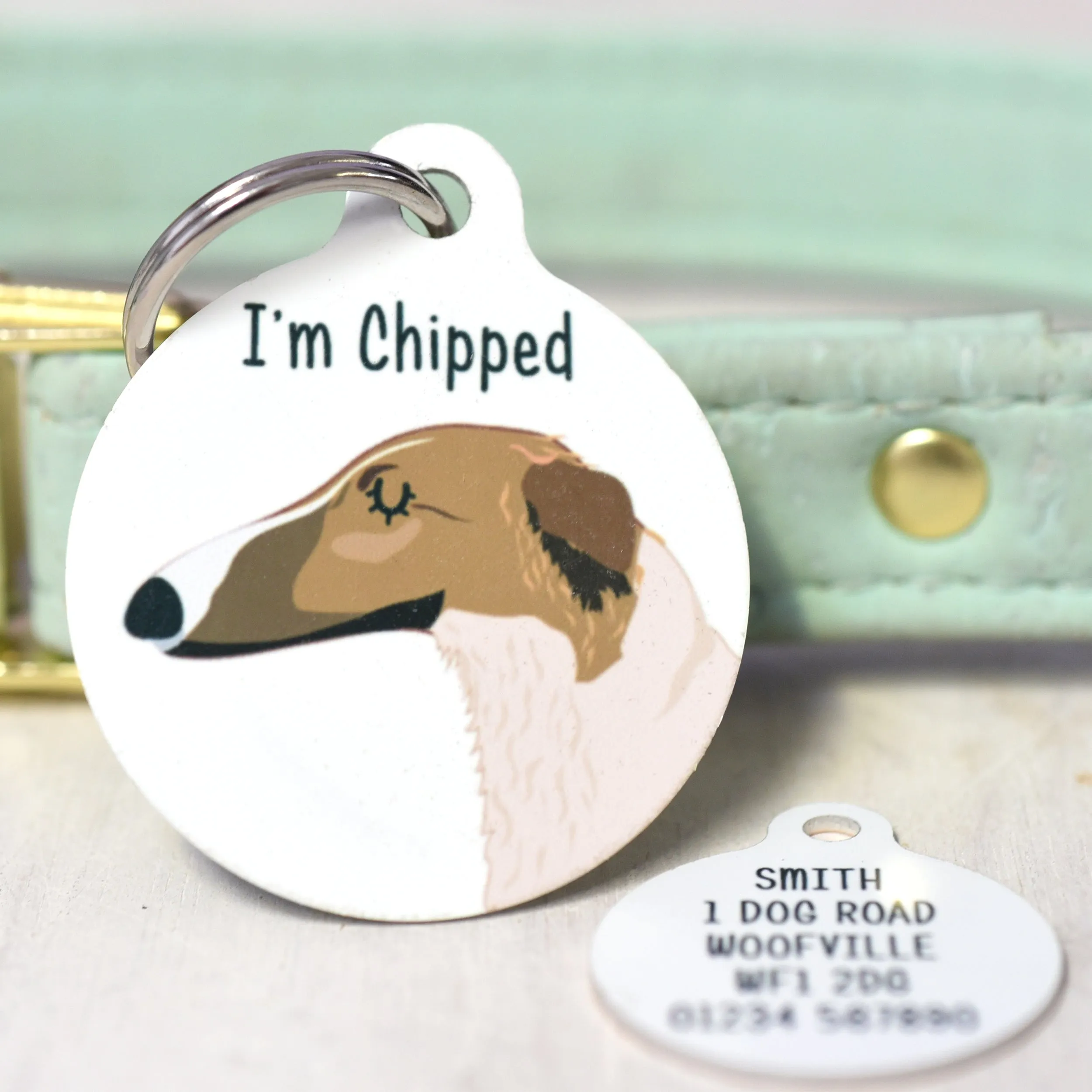 Borzoi Personalised Dog Tag