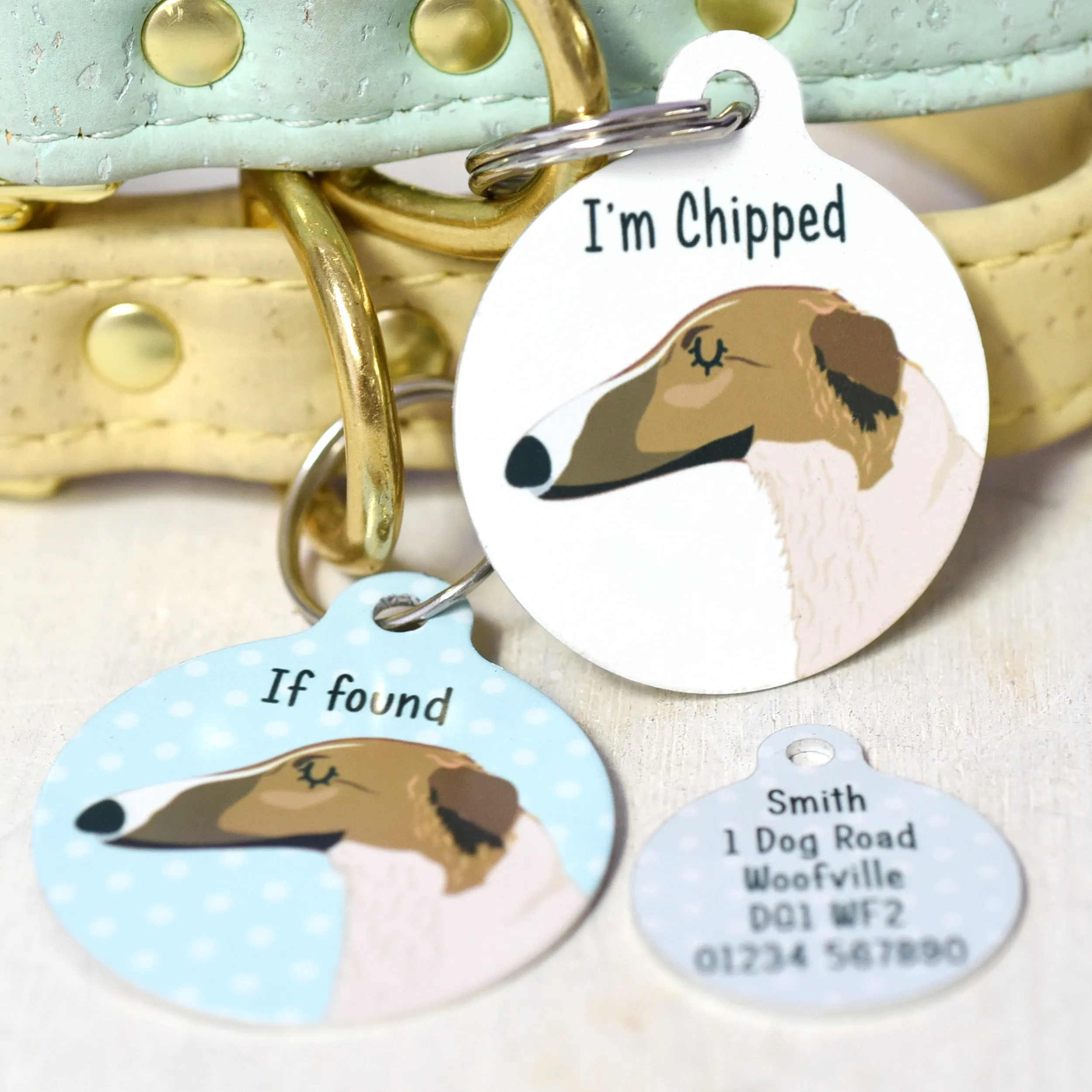 Borzoi Personalised Dog Tag