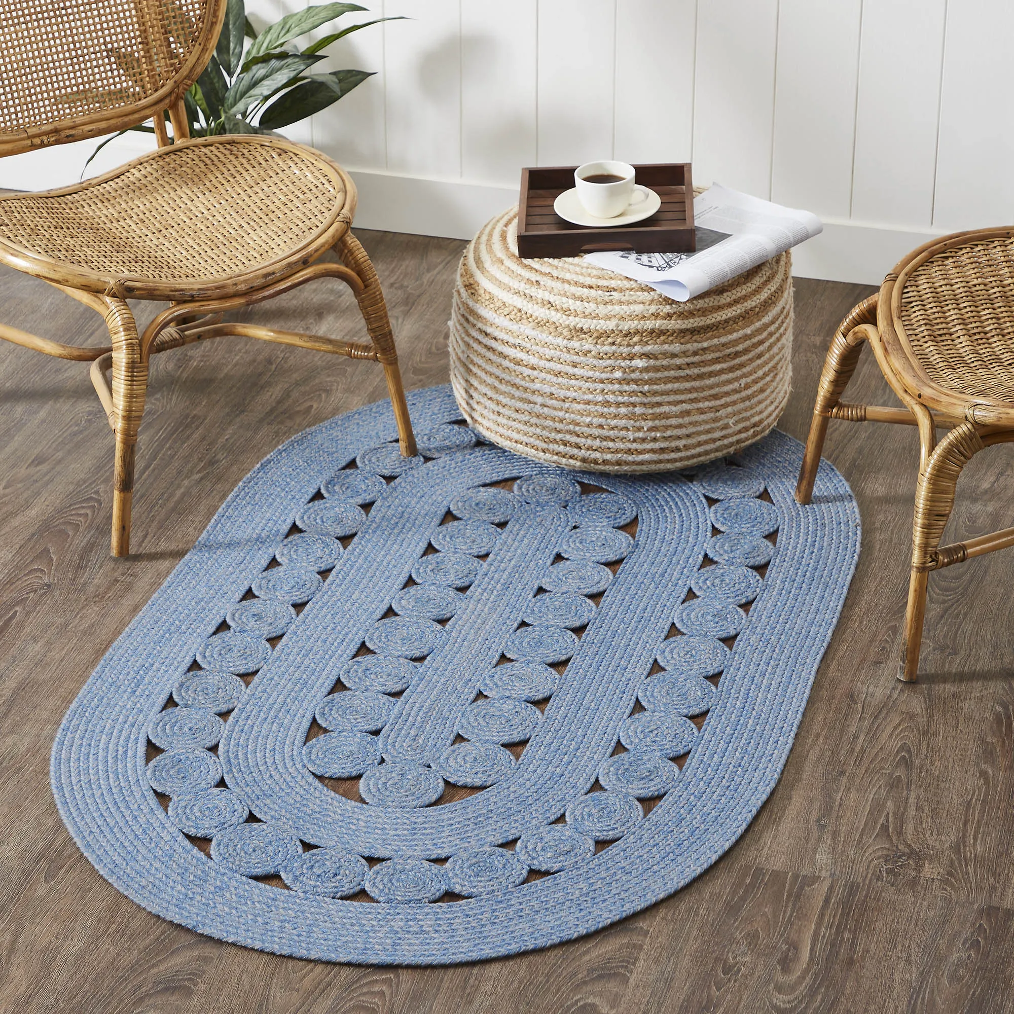 Celeste Blended Blue Indoor/Outdoor Rug Oval 36x60