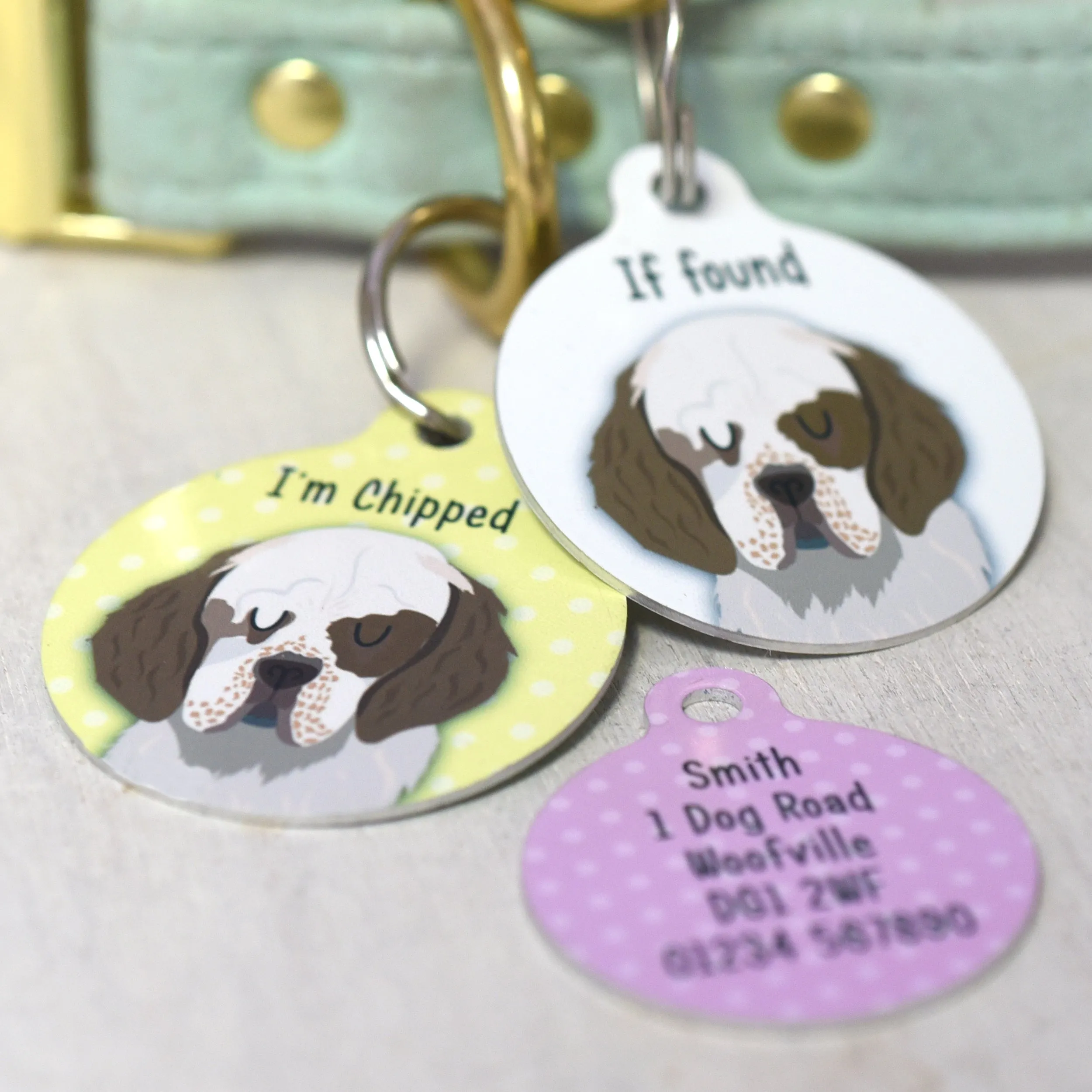 Clumber Spaniel Personalised Dog Tag