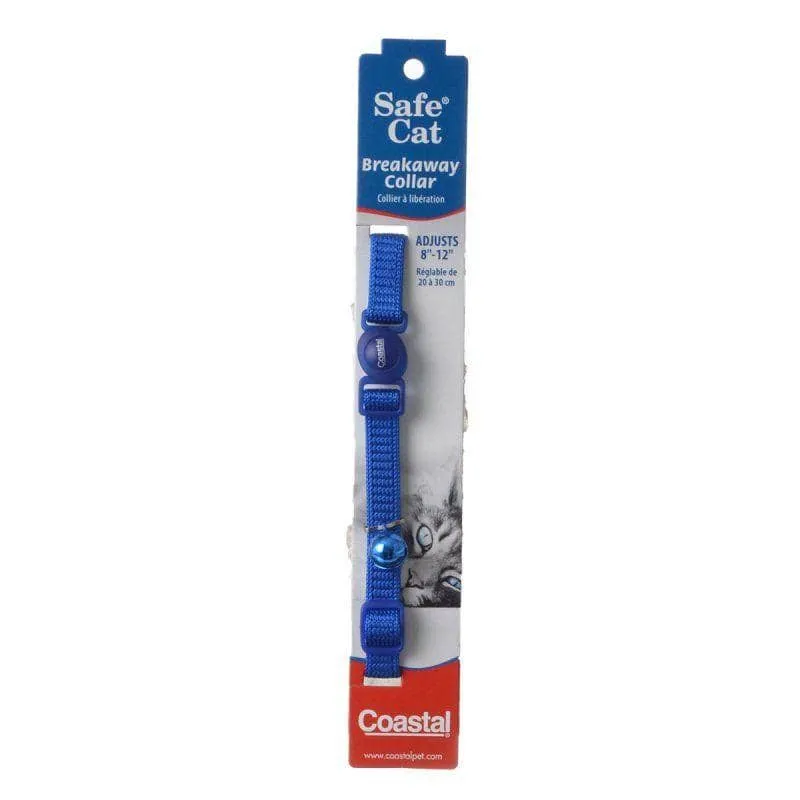 Coastal Pet Safe Cat Nylon Adjustable Breakaway Collar - Blue - 8"-12" Neck