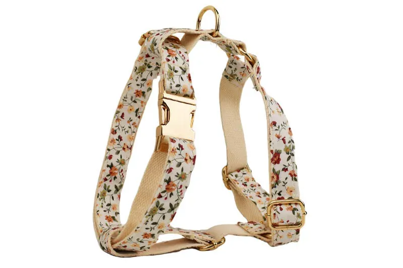 Dog Collar Leash Set Personalized Name Collar for Small Medium Dogs Collar Custom Nameplate Harness Lead Bowtie Flower Poop bag