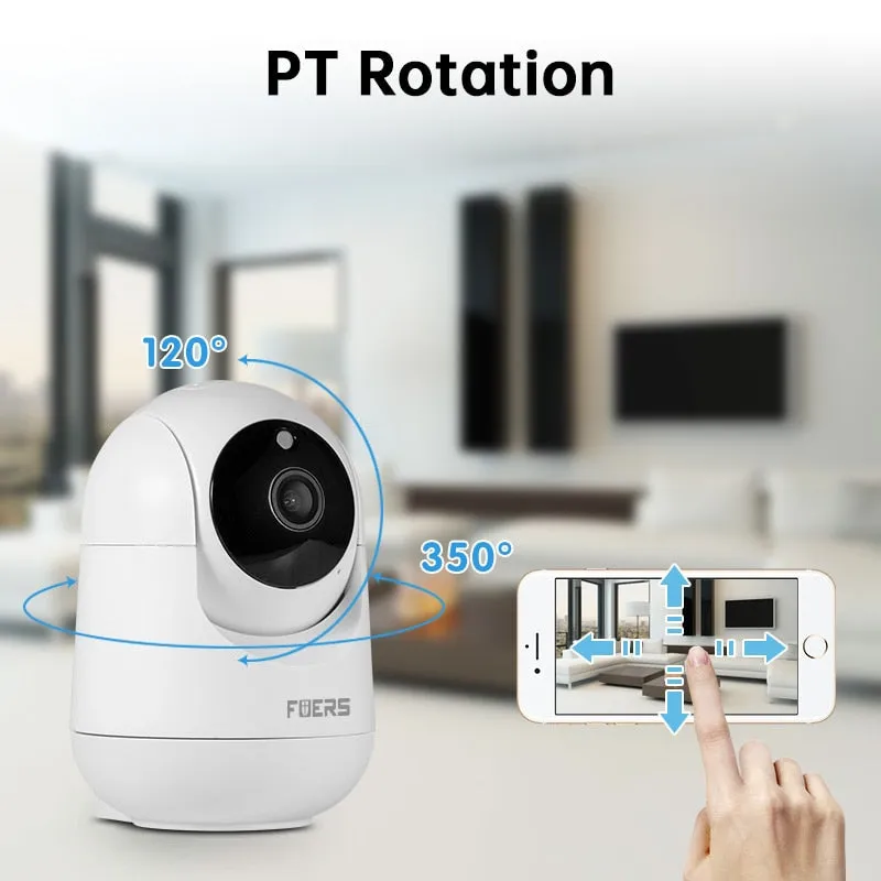 Fuers 3MP Smart Home Indoor IP Camera with Automatic Tracking and WiFi Connectivity for Surveillance, Baby and Pet Monitoring and CCTV Security