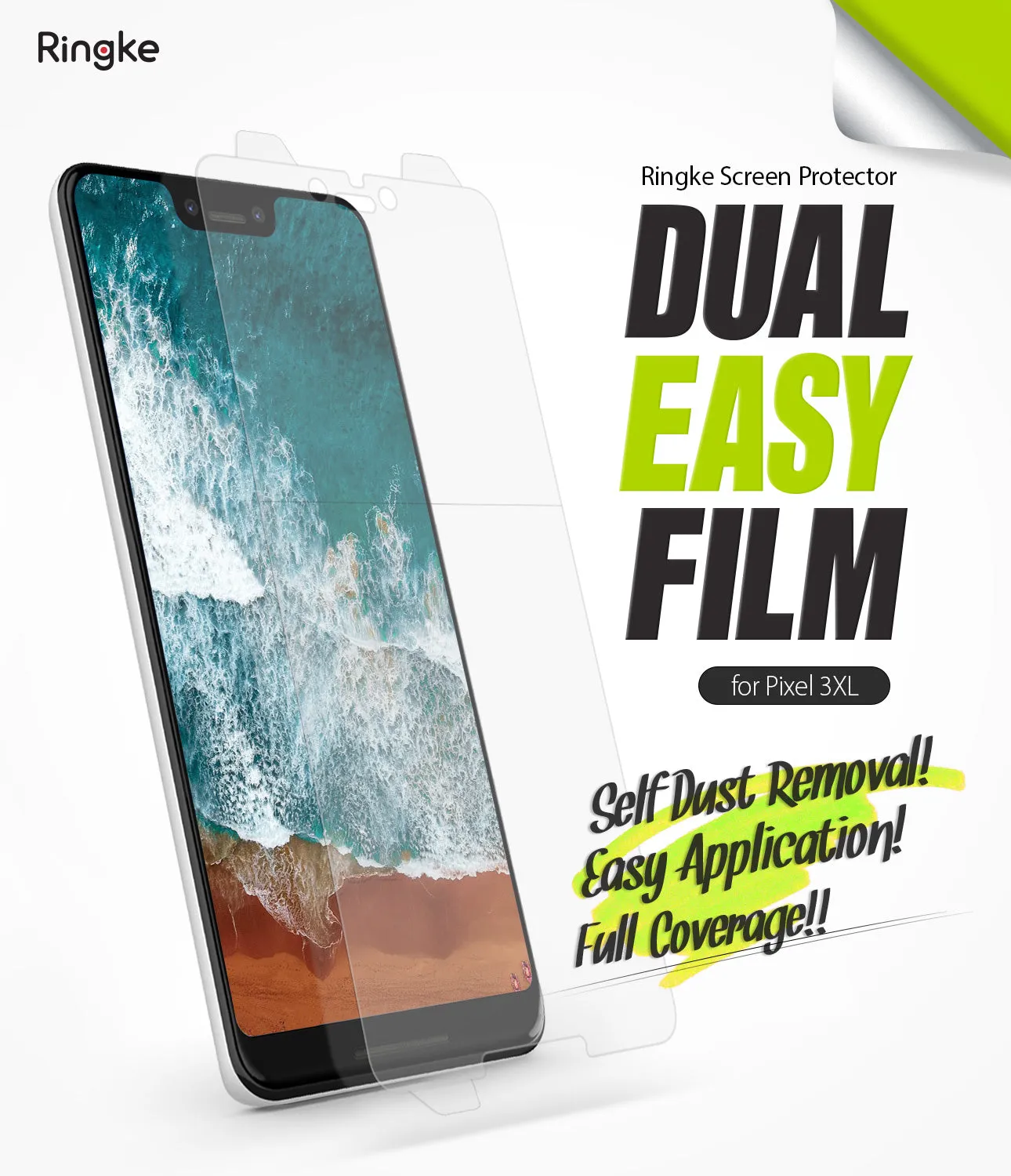 Google Pixel 3 XL Screen Protector | Dual Easy Film