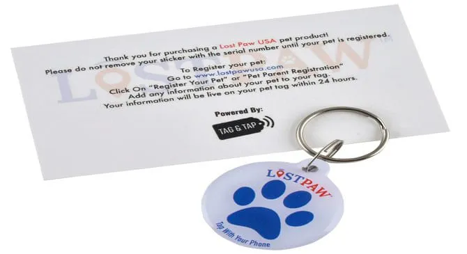 Lost Paw NFC Pet Tag, Red/White/Blue