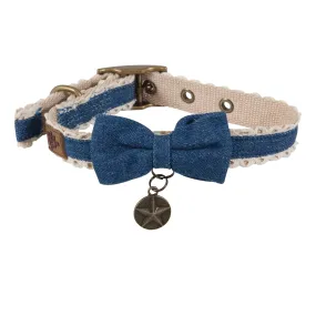 MuttNation Denim Lace & Bow Custom Fit Collar