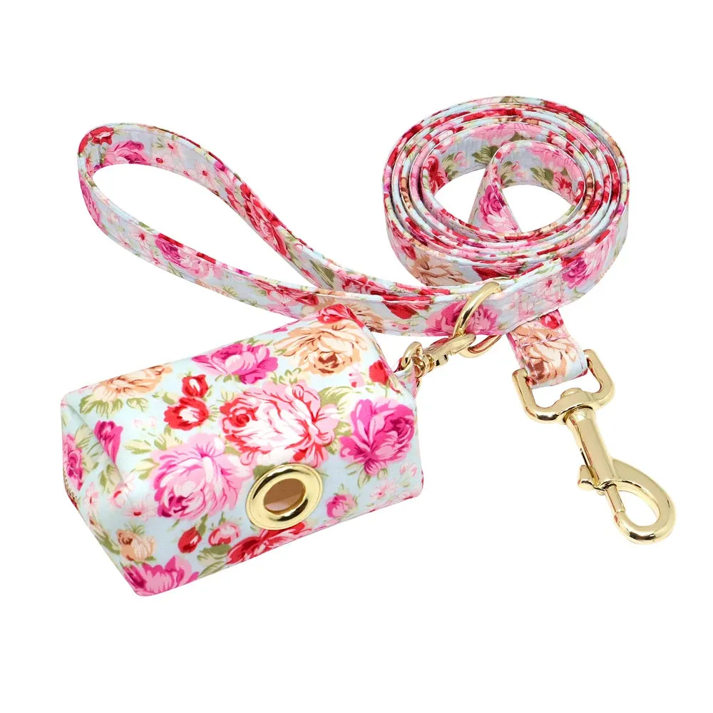 Personalized Custom Dog Collar Leash Set Printed Engraved IDTag Collar Pet Treat Bag Pouch Snack Bag For Small Medium Large Dogs