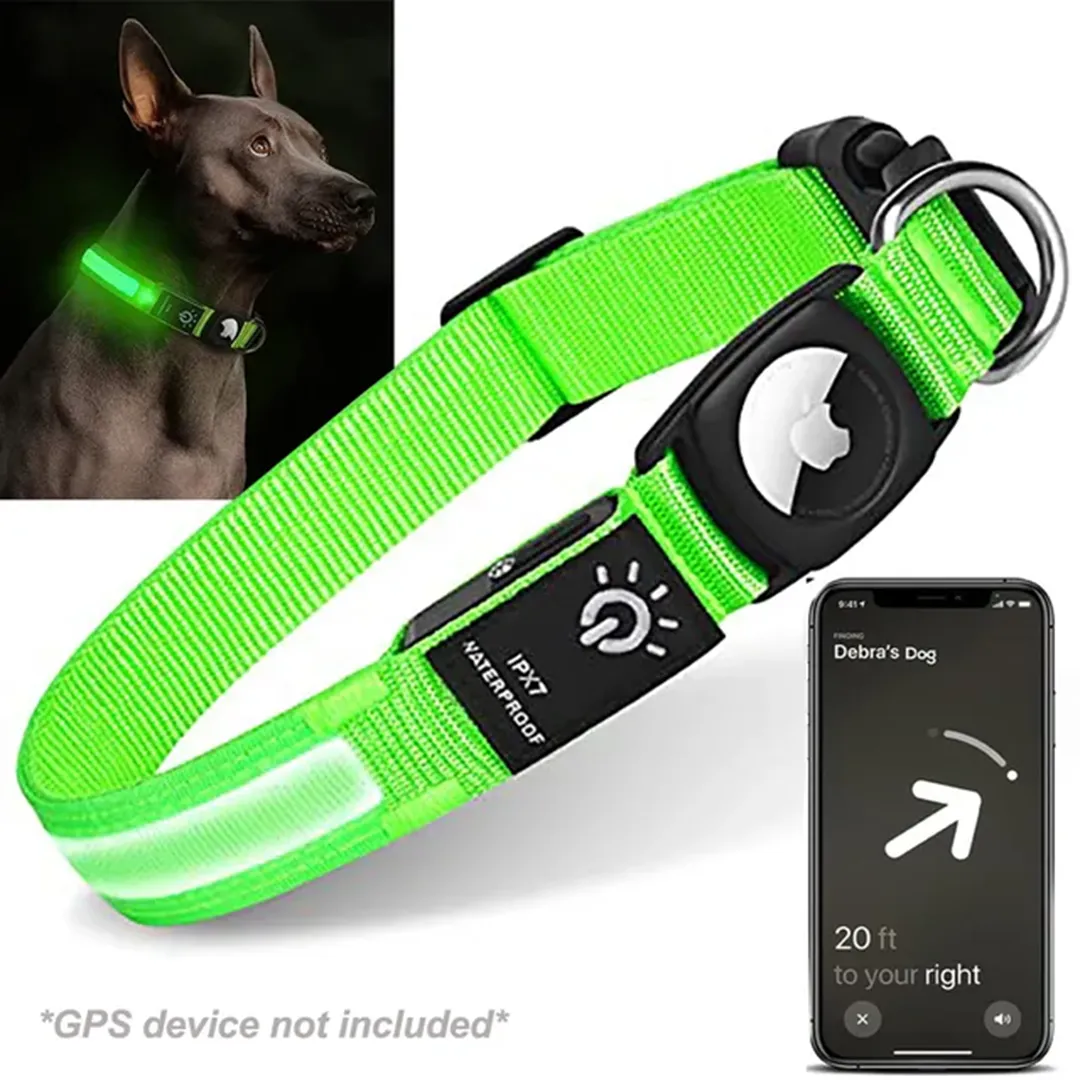 PetAffairs GPS Dog Collar with LED Light