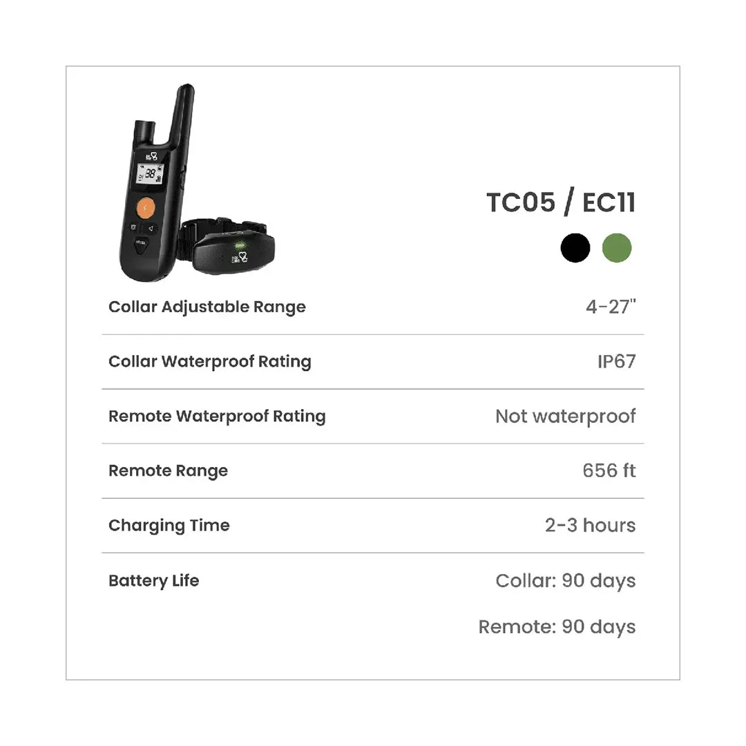 PetAffairs Rechargeable Remote Control Anti-Bark Electric Pet Collar