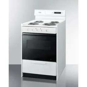 Summit 24 in. Wide Electric Coil Top Range with 4 Coil Elements, 2.92 cu. ft. Total Oven Capacity, Viewing Window, Storage Drawer - WEM630