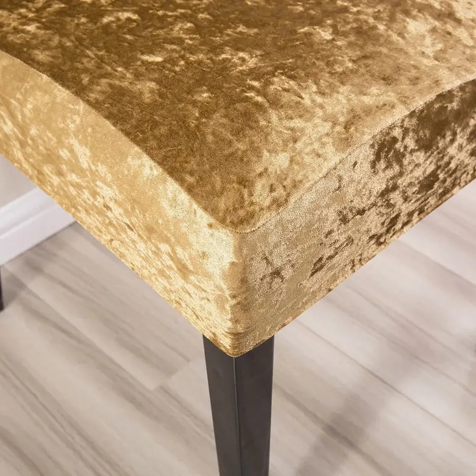 Trendily Premium Wrinkle-Free Stretchable | Washable Plain Velvet Chair Covers , Golden (CC-095)